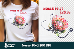 Nurse flower clipart | Medical sublimation | Nurse PNG Product Image 1