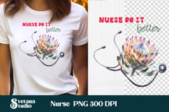 Nurse flower clipart | Medical sublimation | Nurse PNG Product Image 1