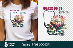 Nurse flower clipart | Medical sublimation | Nurse PNG Product Image 1
