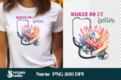 Nurse flower clipart | Medical sublimation | Nurse PNG Product Image 1