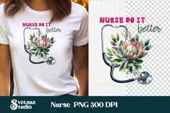 Nurse flower clipart | Medical sublimation | Nurse PNG Product Image 1