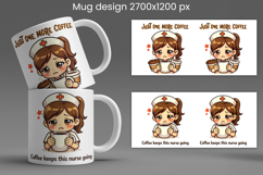 Funny nurse mug wrap design | Sarcastic quotes nurse mug PNG Product Image 1