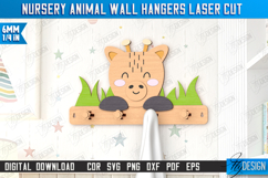 Nursery Animal Wall Hangers Laser Cut Bundle, Wall Hooks SVG Product Image 3