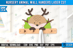 Nursery Animal Wall Hangers Laser Cut Bundle, Wall Hooks SVG Product Image 4