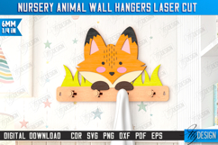 Nursery Animal Wall Hangers Laser Cut Bundle, Wall Hooks SVG Product Image 5
