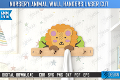 Nursery Animal Wall Hangers Laser Cut Bundle, Wall Hooks SVG Product Image 6