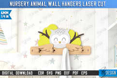 Nursery Animal Wall Hangers Laser Cut Bundle, Wall Hooks SVG Product Image 8