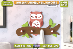 Nursery Owl Wall Hangers Laser Cut | Kids Room Decor | CNC Product Image 1