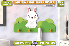 Nursery Bunny Wall Hangers Laser Cut | Kids Room Decor | CNC Product Image 1