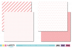 Nursery background digital papers with stripes hearts and gingham