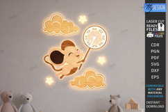Nursery Luminous Wall Décor Laser Cut | Kids Night Light SVG Product Image 1