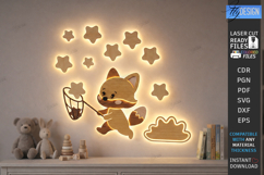 Nursery Luminous Wall Décor Laser Cut | Kids Night Light SVG Product Image 1