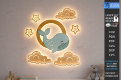 Nursery Luminous Wall Décor Laser Cut | Kids Night Light SVG Product Image 1
