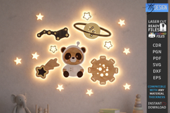 Nursery Luminous Wall Décor Laser Cut | Kids Night Light SVG Product Image 1