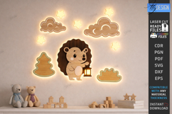Nursery Luminous Wall Décor Laser Cut | Kids Night Light SVG Product Image 1
