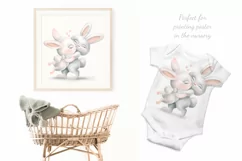 Cute Bunny PNG, Love Baby animals, Funny Valentines day card Product Image 3