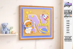 Astronaut Bear Nursery Name Sign Laser Cut | Kids Laser |CNC Product Image 1