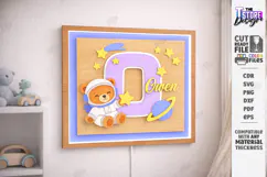Astronaut Bear Nursery Name Sign Laser Cut | Kids Laser |CNC Product Image 1