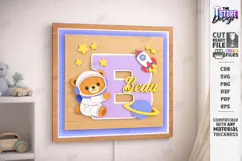 Astronaut Bear Nursery Name Sign Laser Cut | Kids Laser |CNC Product Image 1