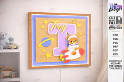 Astronaut Bear Nursery Name Sign Laser Cut | Kids Laser |CNC Product Image 1