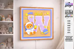Astronaut Bear Nursery Name Sign Laser Cut | Kids Laser |CNC Product Image 1