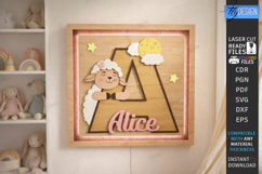 Nursery Name Sign Alphabet Laser Cut | Wall Monogram | Sheep Product Image 1