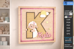 Nursery Name Sign Alphabet Laser Cut | Wall Monogram | Sheep Product Image 1