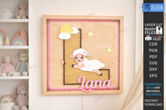 Nursery Name Sign Alphabet Laser Cut | Wall Monogram | Sheep Product Image 1