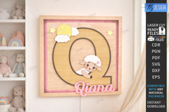Nursery Name Sign Alphabet Laser Cut | Wall Monogram | Sheep Product Image 1