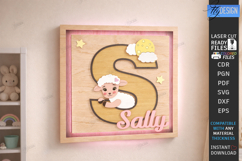 Nursery Name Sign Alphabet Laser Cut | Wall Monogram | Sheep Product Image 1
