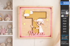 Nursery Name Sign Alphabet Laser Cut | Wall Monogram | Sheep Product Image 1