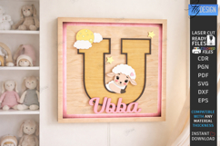 Nursery Name Sign Alphabet Laser Cut | Wall Monogram | Sheep Product Image 1