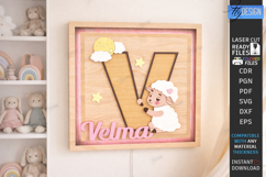 Nursery Name Sign Alphabet Laser Cut | Wall Monogram | Sheep Product Image 1