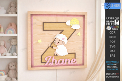 Nursery Name Sign Alphabet Laser Cut | Wall Monogram | Sheep Product Image 1