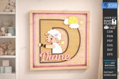 Nursery Name Sign Alphabet Laser Cut | Wall Monogram | Sheep Product Image 1