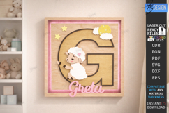 Nursery Name Sign Alphabet Laser Cut | Wall Monogram | Sheep Product Image 1