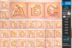 Nursery Name Signs Alphabet Laser Cut Bundle | Monogram SVG Product Image 1