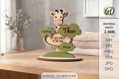 Baby Birth Stats Stand Laser Cut. Nursery Stand Decor SVG Product Image 1