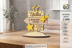 Baby Birth Stats Stand Laser Cut. Nursery Stand Decor SVG Product Image 1