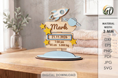 Baby Birth Stats Stand Laser Cut. Nursery Stand Decor SVG Product Image 1