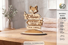 3D Stands With Baby Birth Stats Bundle Laser Cut Product Image 8