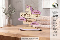3D Stands With Baby Birth Stats Bundle Laser Cut Product Image 10