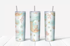Nursery Teddy sublimation design Skinny tumbler wrap design 