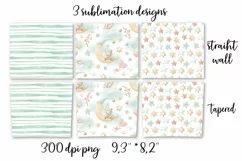 Nursery Teddy sublimation design Skinny tumbler wrap design 