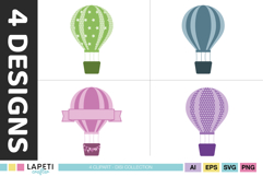 ransparent PNG hot air balloons for nursery artwork and baby room projects