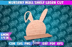 Hare Nursery Wall Shelf Laser Cut | Laser Cut Design | CNC Product Image 1
