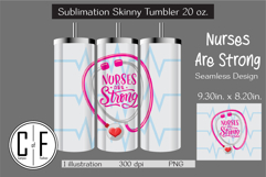 Nurse 20oz Skinny Tumbler Sublimation Design Product Image 1