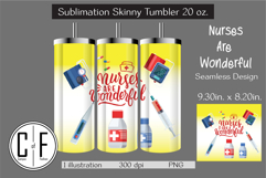 Nurse 20oz Skinny Tumbler Sublimation Design Product Image 1