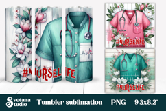 Nurse flower coaster | Medical tumbler PNG | Nurse clipart Product Image 3