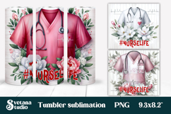 Nurse flower coaster | Medical tumbler PNG | Nurse clipart Product Image 4
